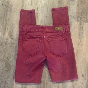 RB Distressed Burgundy Red Skinny Leg Jeans Pants Womans sz 5